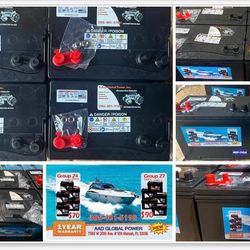 Baterías nuevas marinas garantía de 1 año grupo 27