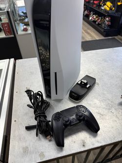 Sony PS5 1st Gen Disc Version with One DualSense Wireless Controller, Controller Charger, All Cords
