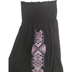 Bongo Y2K Strapless Dress Black 90s Women's L