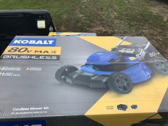 NIB- Kobalt self propelled 80v max electric mower. 60 min running time. Includes 2 batteries and charger