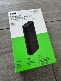 Belkin Boost Charger 3 Ports Power Bank 20K with PD 20 Watt