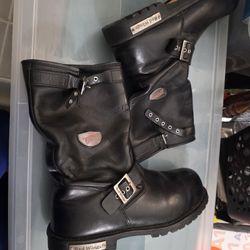 Red Wings Black Leather Biker Motorcycle Boots Men Size 13
