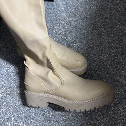 Over the knee faux leather boots