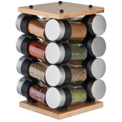 🔥NEW🔥 Cole & Mason Blyth 16 Jar Bamboo Spice Rack: Spice Jars with Cumin, Basil