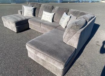 FREE DELIVERY AND INSTALLATION - Megginson 2-Piece Sectional with Double Chaise (Look Our Profile)