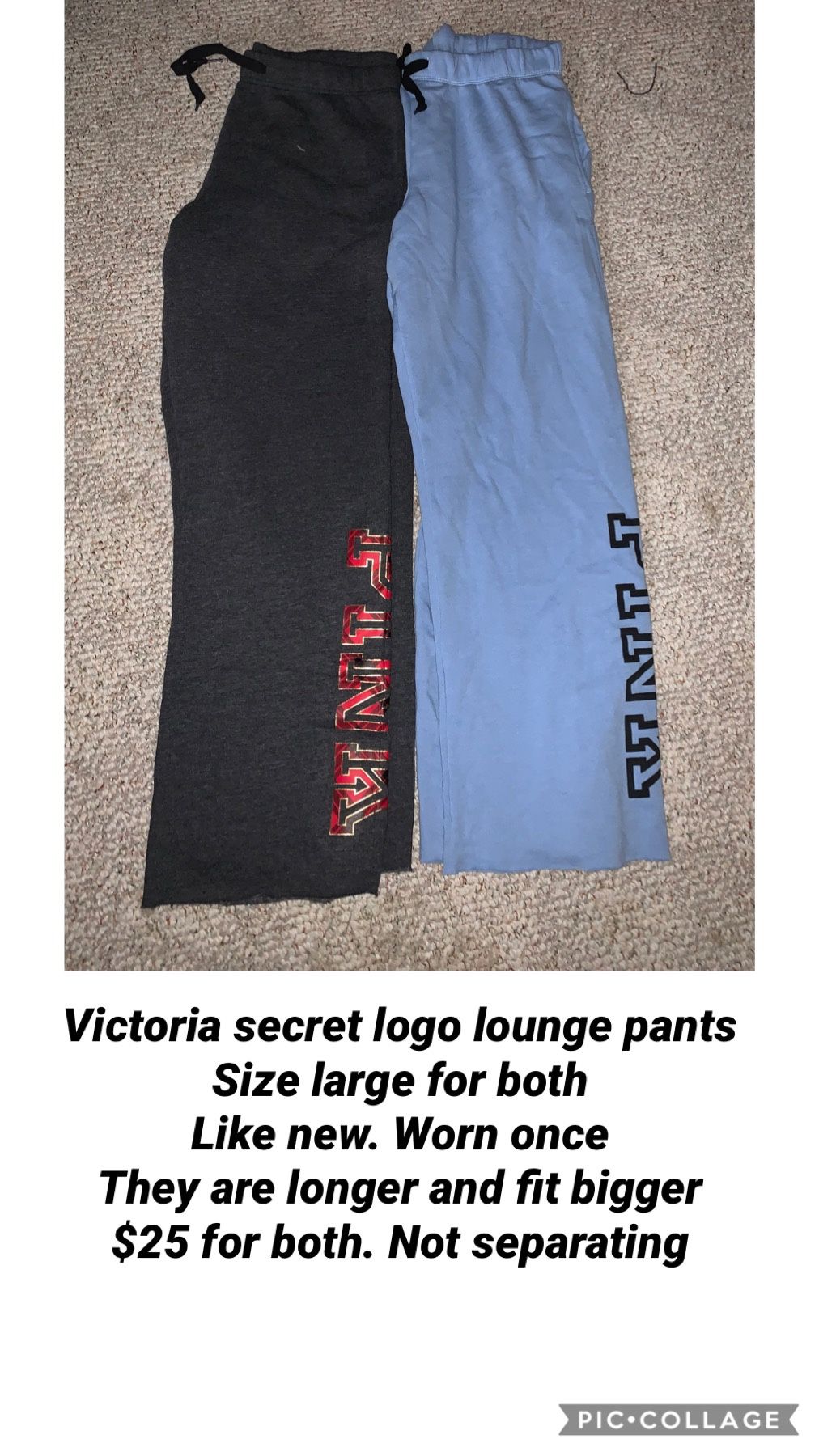 Victoria secret pink lounge pants size large for both