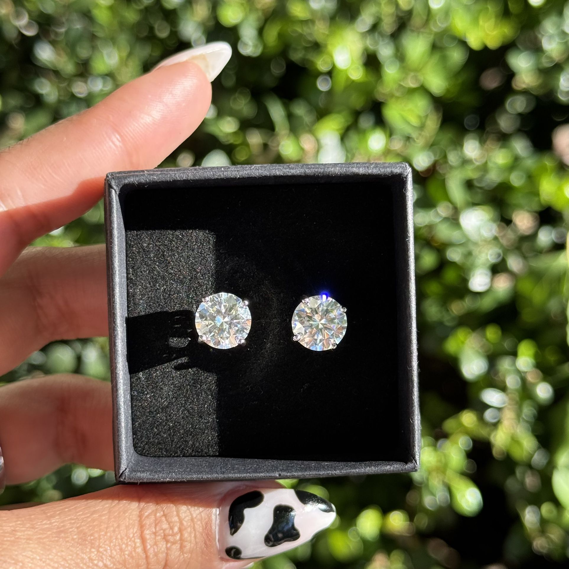 6cttw Big moissanite VVS1 big 9mm (3ct Ea-stud )earrings