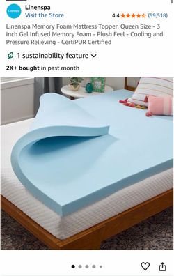 Linenspa 3-Inch Gel Memory Foam Mattress Topper Queen
