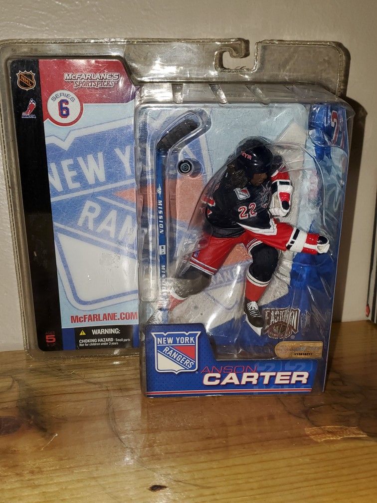 NHL New York Rangers Anson Carter Action Statue By McFarlane! Never Removed From Box!