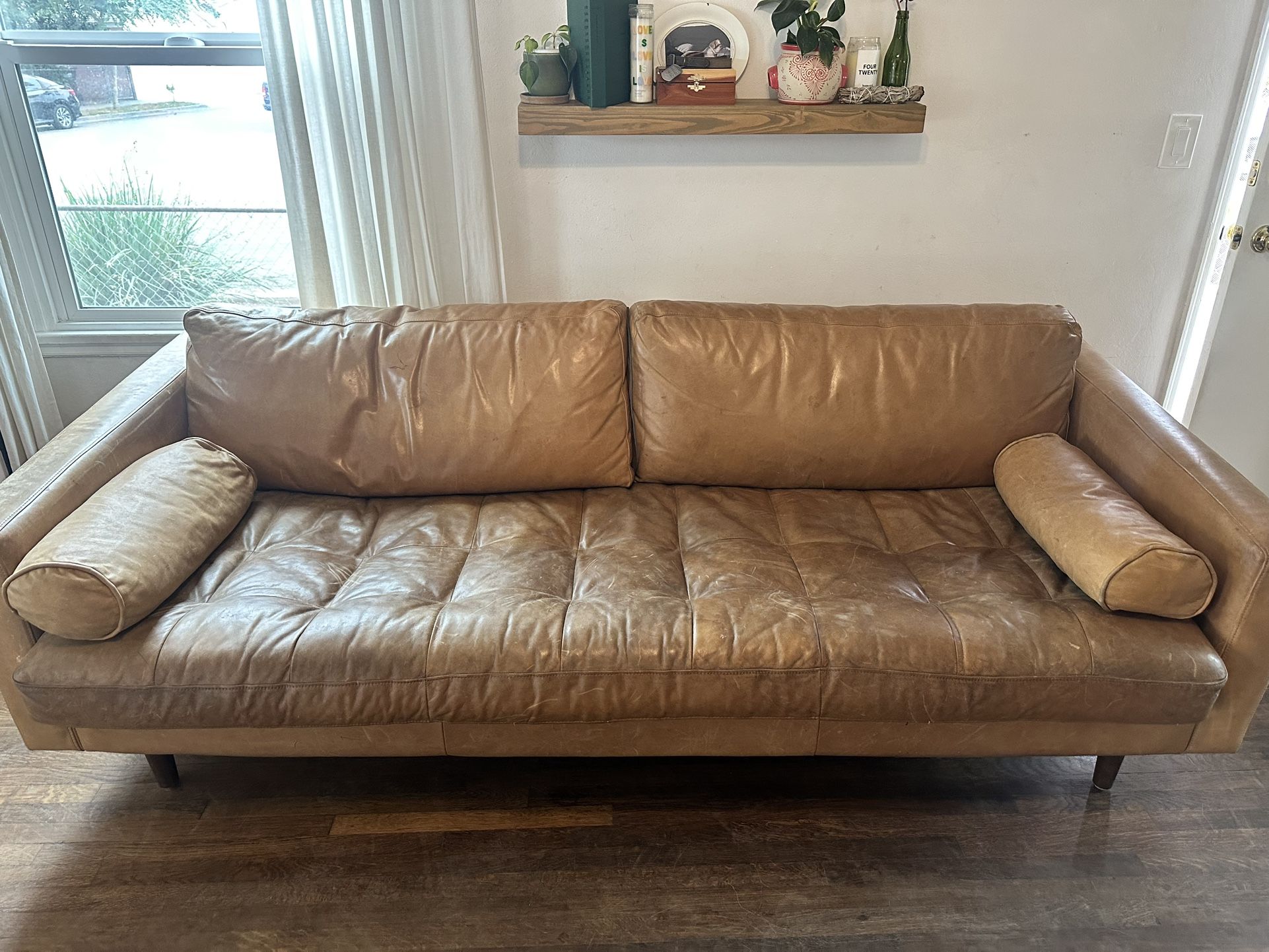 Poly And Bark Leather Sofa 