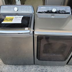 New Samsung Top Loading Washer And Gas Dryer Set 