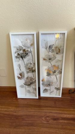Framed Floral Wall Art Prints Set of 2