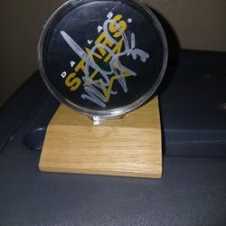 Dallas Stars #35  Signed Hockey Puck