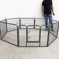 (New in box) $65 Heavy Duty 24” Tall Dog Pet Playpen Fence Gate, 8-Panels X (24” Tall X 32” Wide) 
