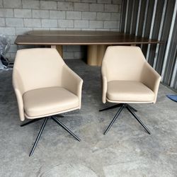 Pair Of Leatherette Swivel Arm Chairs ( Can Deliver For $10 )