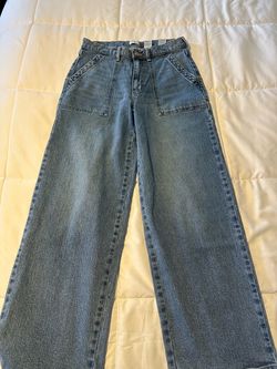 Wide Leg Light Wash Denim Jeans
