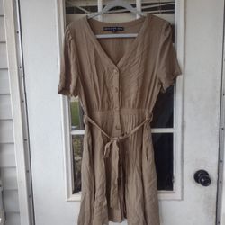 HYFVE Olive green button down dress size Medium 