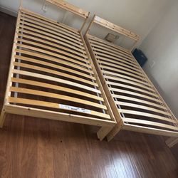 2 IKEA TWIN BED FRAMES WITH SLATS