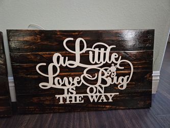 "A little love bug is on the way" Baby shower sign
