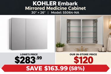 KOHLER Embark 30" × 26" Mirrored Medicine Cabinet