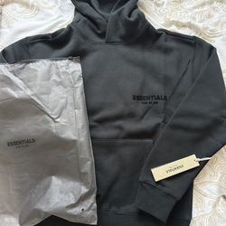 Essentials Fearof God Black Hoodie Black Lettering Xs,M, L
