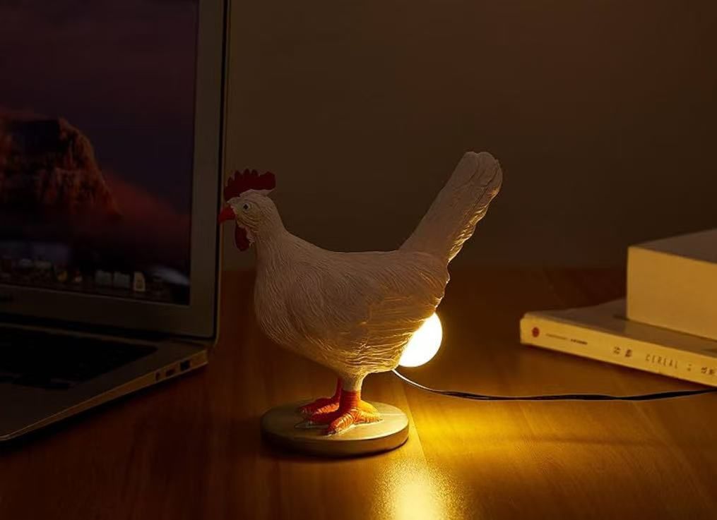 3D Chicken Egg Night Light, Lifelike Resin Egg, Warm Glowing Bedside Lamp, Novelty Gift