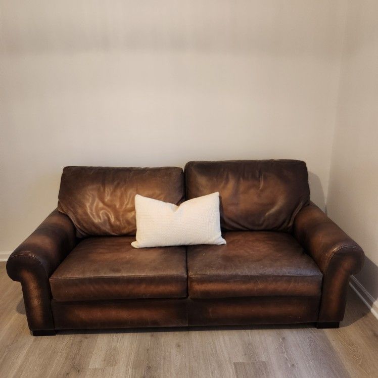 Pottery Barn Leather Sofa (Loveseat)