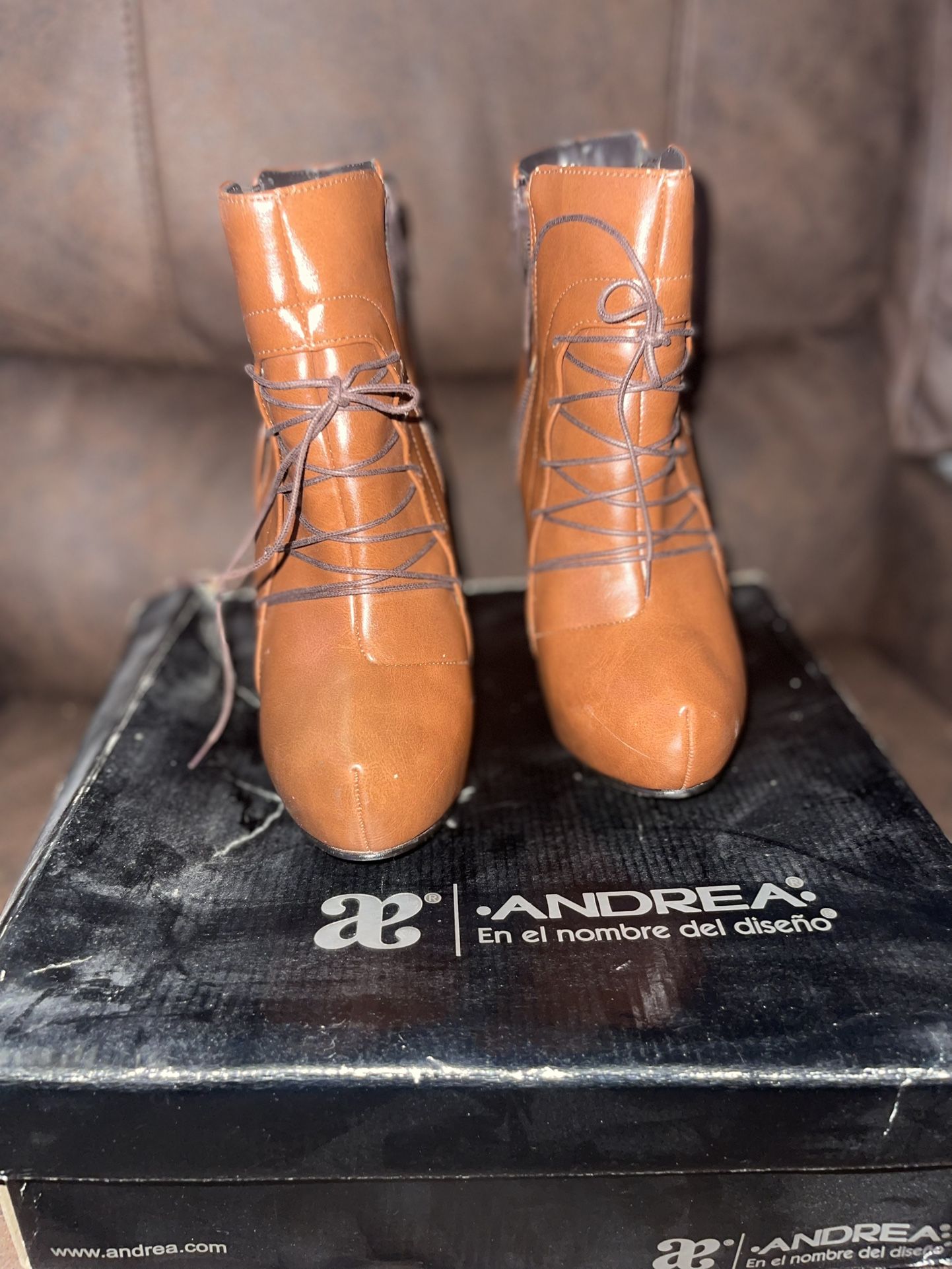 Andrea Brown Platform Boots