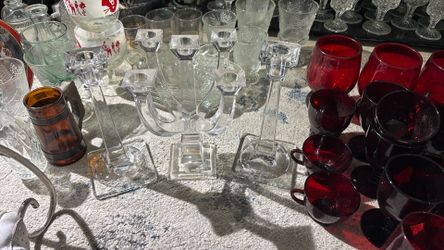 Crystal Candelabra And Candle Holders