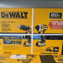 DEWALT 20V MAX POWERSTACK 2-Tool Combo Kit with 2 Batteries, Charger and Tool Bag