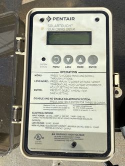 Pentair Solar Control System Solar Touch