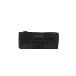 Vintage 1990s Black Sateen Clutch Evening Bag Clueless Style