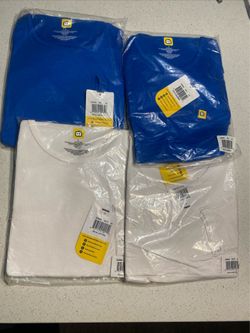 wonderwink scrub shirt white/blue lot 4 Large rayon/spandex