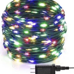  Waterproof LED Outdoor Christmas String Lights, 96Ft 300 LED 9 Modes Color Changing Indoor & Outside Fairy Light