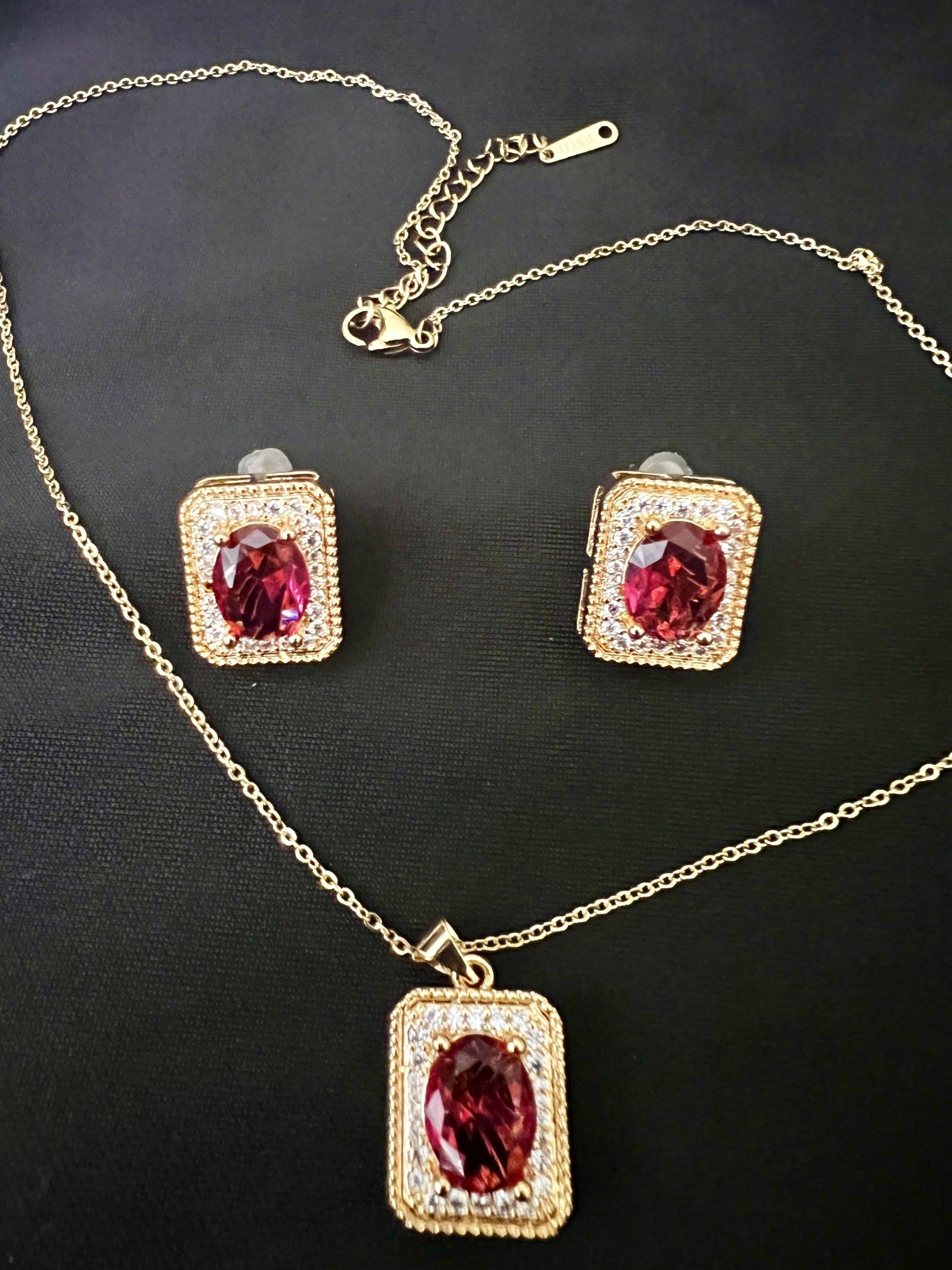 Gold Plated Necklace Earrings 