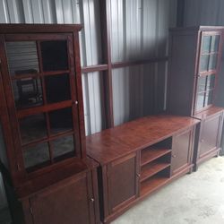 (Delivered) Epic Wooden Entertainment Center - 3 pcs.
