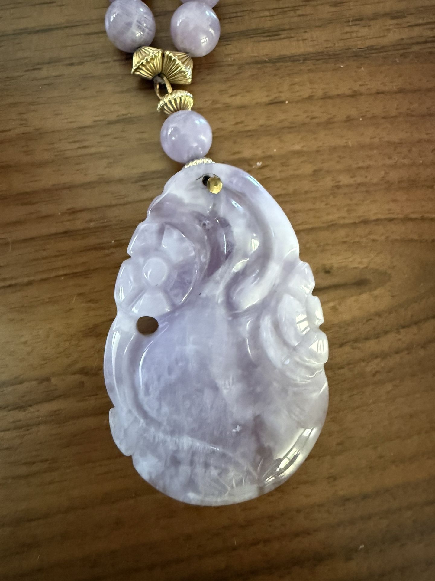 Vintage Amethyst Necklace With Floral Design