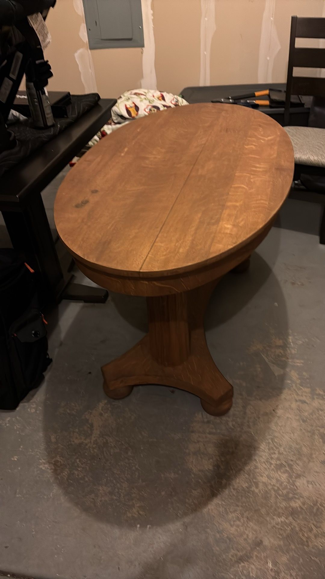 Free Home Made 50+ Years Ago Solid Oak Decorating Table 