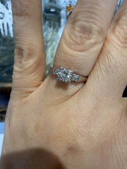 Platinum Ring With Natural Diamonds Engagement Wedding 
