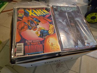 Box of comic books from the 90s