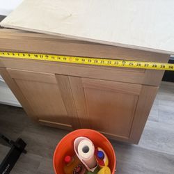 30 Inch Wide.  34.5 Inch Tall. 24 Inch Deep. White Oak Cabinet 