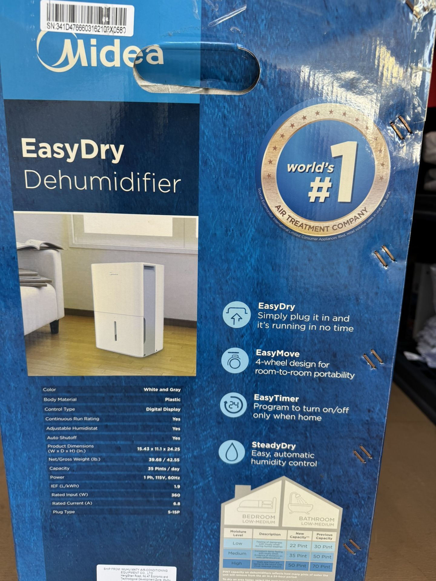 Midea Energy Star Certified Dehumidifier