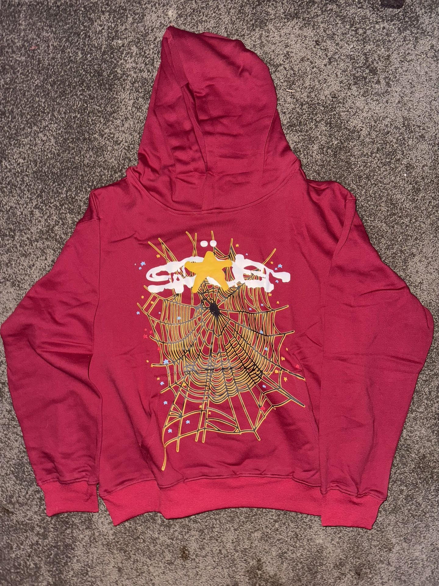 Sp5der Maroon Hoodie Size Medium