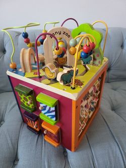 Zany Zoo Wooden Activity Cube