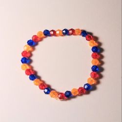 Armenian Flag Red Blue Orange Stretch Bead Bracelet