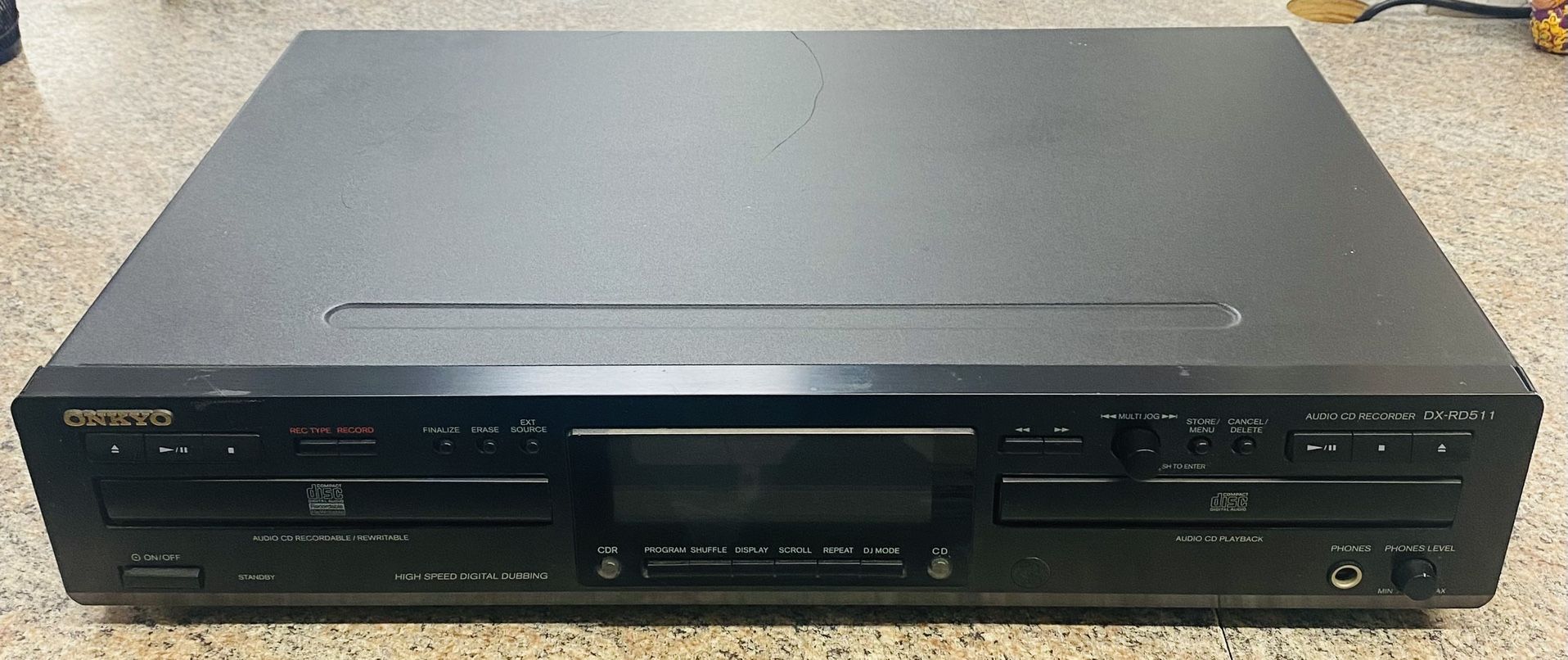 ONKYO DX-RD511 AUDIO CD RECORDER W/HIGH SPEED DUBBING