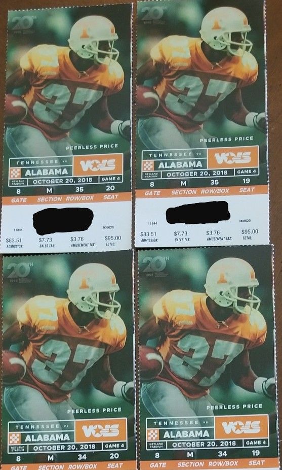 4 UT BAMA Tix