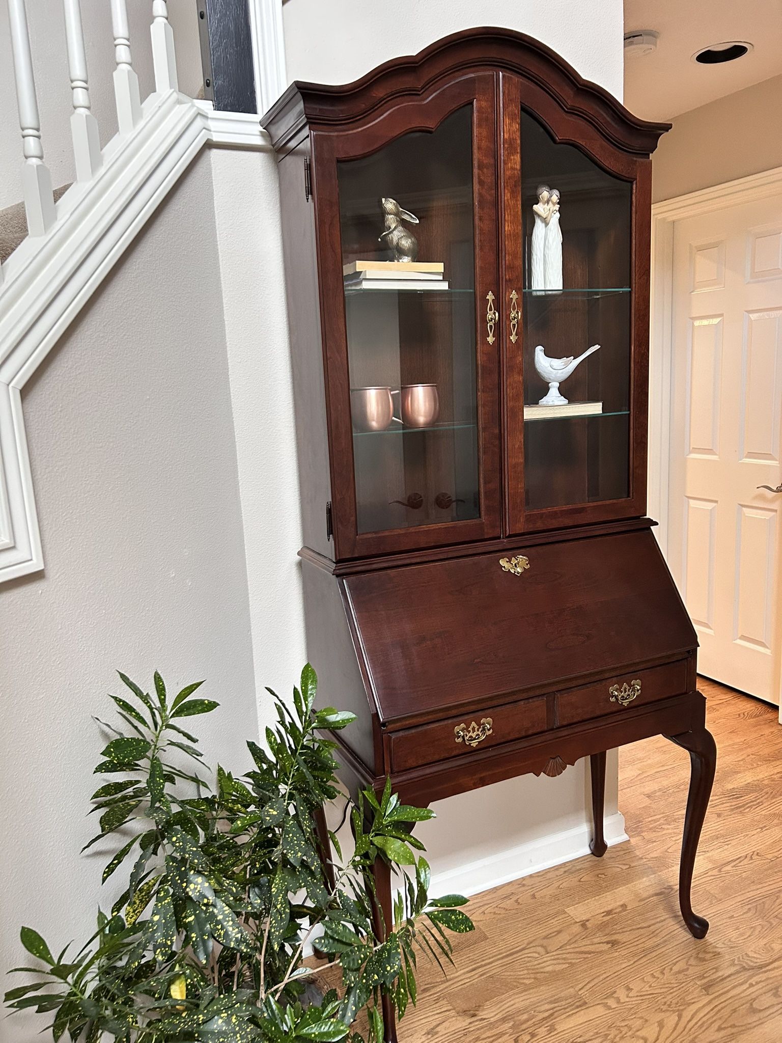 Gorgeous vintage secretary desk and hutch made by Jasper Cabinet Co
