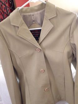 Beige leather jacket size S