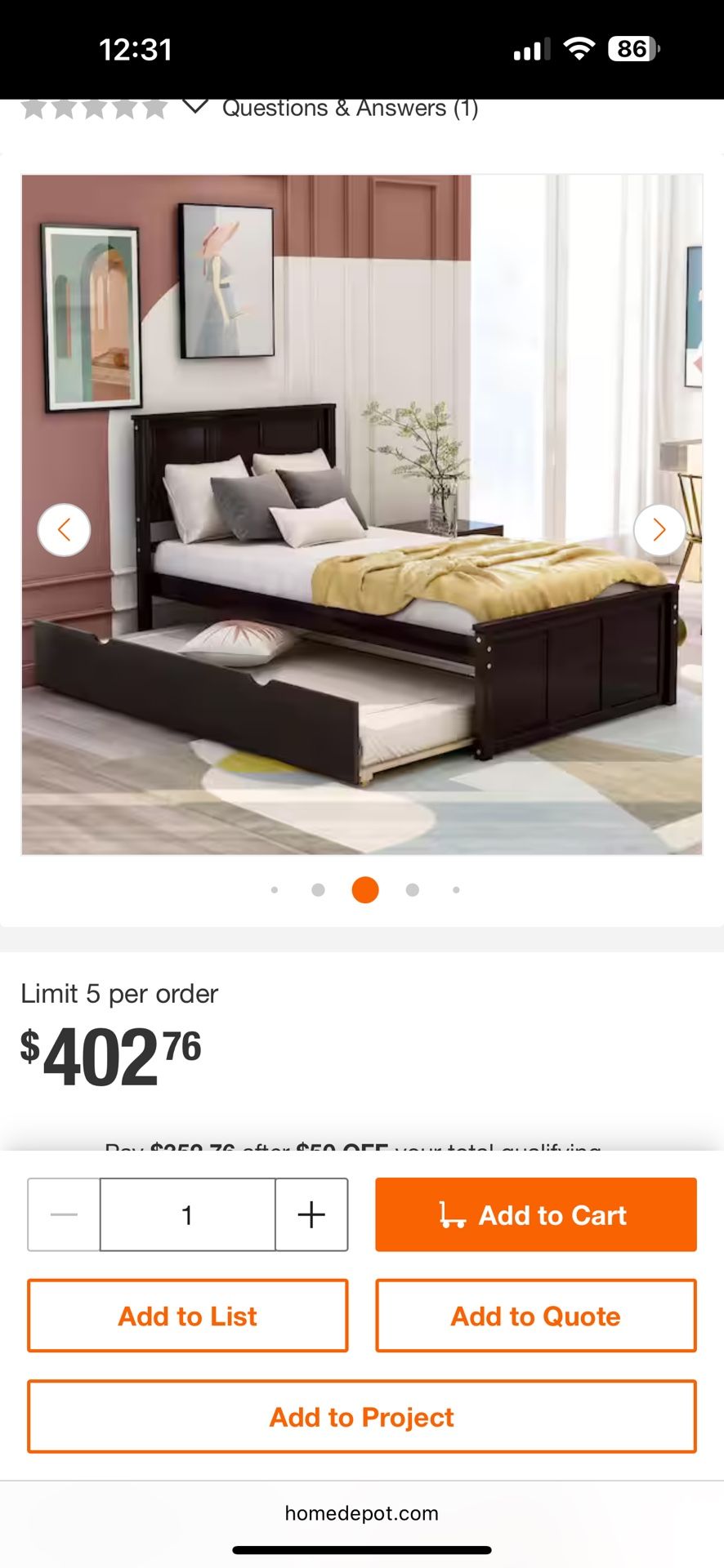 Espresso Twin Bed With Pull Out Trundle